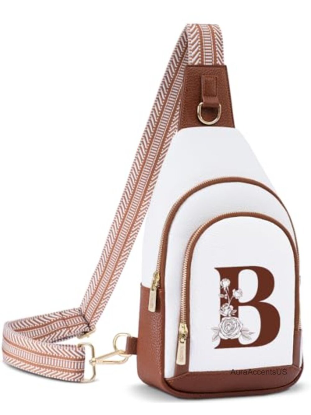 Personalized Crossbody Bag for Women Leather Sling with Initial Chest Bag